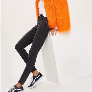 Topshop Jamie Washed Moto Jean Black W30L30